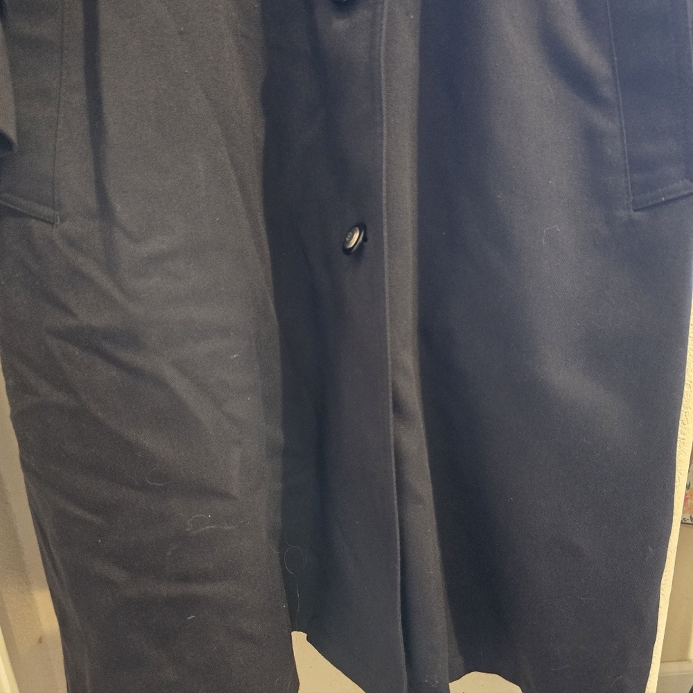 London Fog Navy Trench Coat Size 12 Petite - Picture 2 of 9